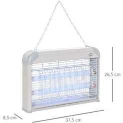 Outsunny Lampe UV Anti-insectes Anti Moustique Tue Mouche électrique Destructeur D'insectes 20 W Gris 7 Outsunny Lampe UV Anti-insectes Anti Moustique Tue Mouche électrique Destructeur D'insectes 20 W Gris -Douille Soldes Boutiquec 11741062 3