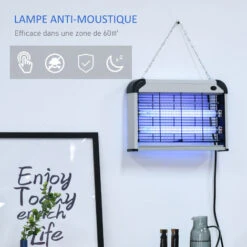 Outsunny Lampe UV Anti-insectes Anti Moustique Tue Mouche électrique Destructeur D'insectes 20 W Gris 9 Outsunny Lampe UV Anti-insectes Anti Moustique Tue Mouche électrique Destructeur D'insectes 20 W Gris -Douille Soldes Boutiquec 11741062 5