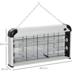 Outsunny Lampe UV Anti-insectes Anti Moustique Tue Mouche électrique Destructeur D'insectes 30 W Noir Gris -Douille Soldes Boutiquec 11764741 3