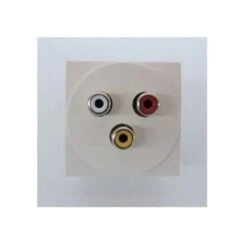 Prise Audio + Video 3 Sorties RCA 2M Blanc Format 45X45mm Bornes Vis Systo HAGER WS261