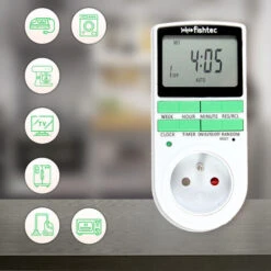 Fishtec® Programmateur Prise Electrique Hebdomadaire - Affichage Digital Grand écran - Economie D'énergie -Douille Soldes Boutiquec 13376973 5