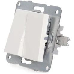 Commutateur Double Panasonic Karre 10A 250V/Cadre En Métal Avec Griffes/Clé Blanc (GH-90963602)