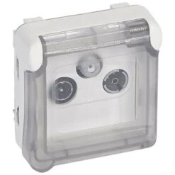 Legrand Prise TV R SAT à Sorties Multiples Plexo Composable IP55 Blanc Artic Antimicrobien (070724)