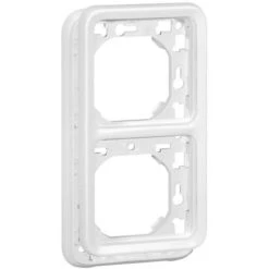 Legrand Support Plaque 2 Postes Verticaux Plexo Composable IP55 Blanc Artic Antimicrobien (070749)