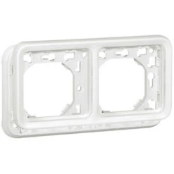 Legrand Support Plaque 2 Postes Horizontaux Plexo Composable IP55 Blanc Artic Antimicrobien (070794)
