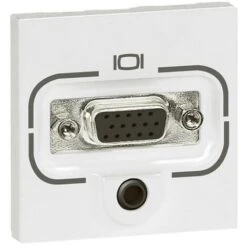 Legrand Prise HD 15 Femelle + Jack 3,5mm à Visser Mosaic 2 Modules Blanc (078774)