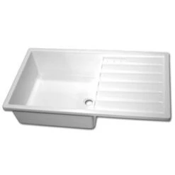 Evier Plastique Blanc Avec égouttoir Pour Caravane Et Camping-car