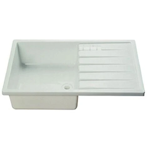 Evier Plastique Blanc Avec égouttoir Pour Caravane Et Camping-car 2 Evier Plastique Blanc Avec égouttoir Pour Caravane Et Camping-car – Image 2
