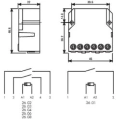 Télérupteur Pour Encastrement Finder 26.03.8.230.0000 1 NO (T), 1 NF (R) 230 V/AC 10 A 2500 VA 1 Pc(s) -Douille Soldes Boutiquec 16610631 3