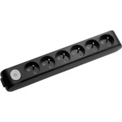 Multiprise X-TENDIA 6x Prise 2P+T (NF), Sans Câble Avec Interrupteur On/off Noire - PANASONIC