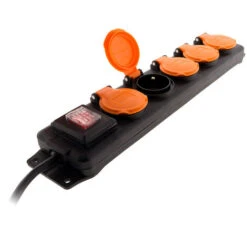 Bloc étanche IP44 5 Prises 16A 2P+T Avec Clapets Et Interrupteur - Câble HO5RRF 3G1 De 1,5m -Douille Soldes Boutiquec 1957535 3