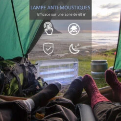 Outsunny Lampe UV Anti-insectes Anti Moustique Tue Mouche électrique Destructeur D'insectes 30 W Gris -Douille Soldes Boutiquec 19842678 4