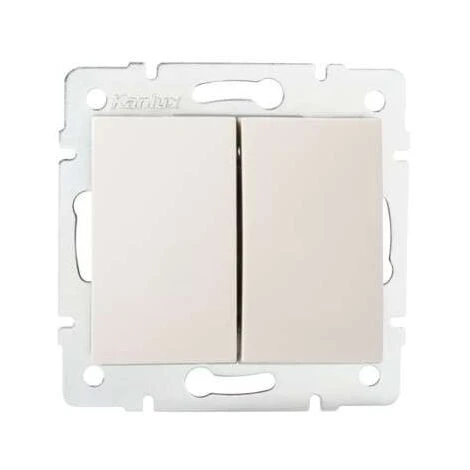 Interrupteur Encastrable Double LOGI Crème 1 Interrupteur Encastrable Double LOGI Crème