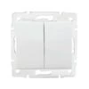 Bouton Poussoir Encastrable Double LOGI Blanc