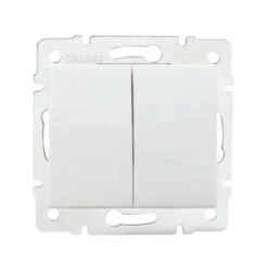 Bouton Poussoir Encastrable Double LOGI Blanc