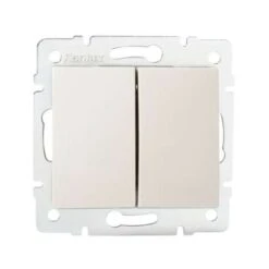 Bouton Poussoir Encastrable Double LOGI Crème