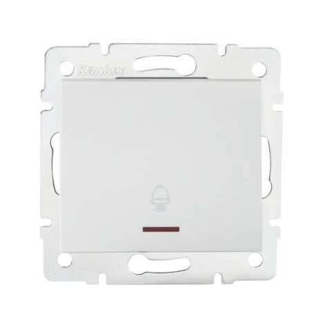 Bouton Poussoir Encastrable Pour Sonnette Avec Témoin LED LOGI Blanc 1 Bouton Poussoir Encastrable Pour Sonnette Avec Témoin LED LOGI Blanc
