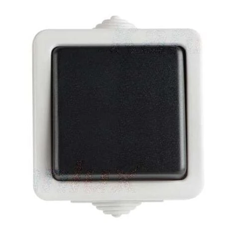 Interrupteur Va-et-Vient Simple Étanche TEKNO Noir 1 Interrupteur Va-et-Vient Simple Étanche TEKNO Noir