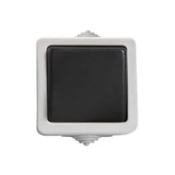 Bouton Poussoir Simple Étanche TEKNO Noir