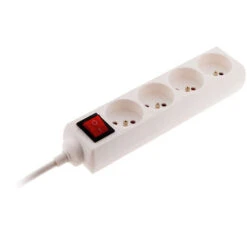 Bloc 4 Prises 16A 2P+T Avec Interrupteur Blanc - Zenitech