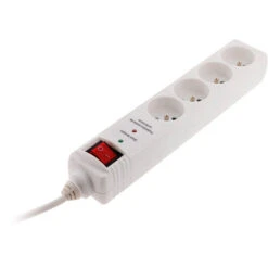 Bloc 4x 16A Avec Interrupteur Parafoudre + Parasurtenseur - Blanc - Zenitech