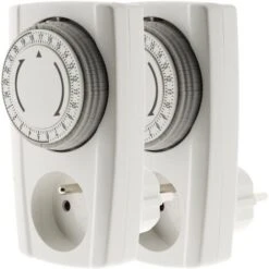 Lot De 2 Prises Programmables Mécaniques 24h - Noir & Blanc - Otio -Douille Soldes Boutiquec 2609965 3