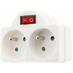 Biplite 16A 2P+T Avec Interrupteur Façade Blanc -Douille Soldes Boutiquec 2981999 3