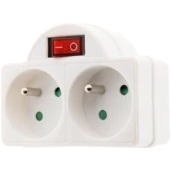 Biplite 16A 2P+T Avec Interrupteur Façade Blanc -Douille Soldes Boutiquec 2981999 4