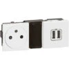 Legrand Prise De Courant + Chargeur 2 USB Mosaic - Blanc