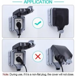 Kueatily Prise étanche IP66, Prise Etanche Extérieure Murale, Botier De Prise Murale étanche à La Poussière Pour Intérieur Et Extérieur -Douille Soldes Boutiquec 32103584 3