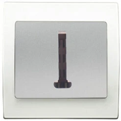 Prise Téléphone Silver Delta Iris + Plaque Basic Blanc - SIEMENS - SIEMENS