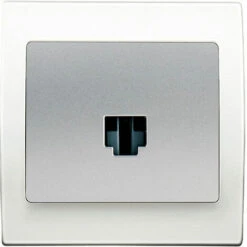 Prise Informatique RJ45 Silver Delta Iris + Plaque Basic Blanc - SIEMENS - SIEMENS