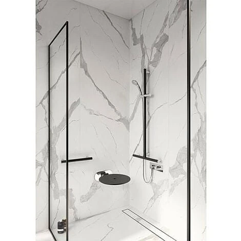 Strapontin Elida En Inox/PE/HD Noir, 320x100x390mm Avec Fixation 2 Strapontin Elida En Inox/PE/HD Noir, 320x100x390mm Avec Fixation – Image 2