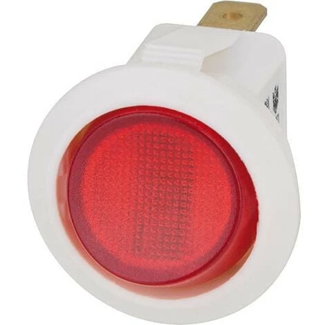 Interrupteur A Bascule 6,5A 1 Pole, Blanc/rouge, éclairé Dimension 20 Mm De Diametre 1 Interrupteur A Bascule 6,5A 1 Pole, Blanc/rouge, éclairé Dimension 20 Mm De Diametre