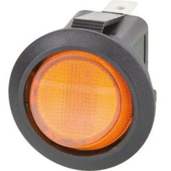 Interrupteur A Bascule 6,5 A 1 Pole, Noir/jaune éclairé Dimensions 20 Mm De Diametre