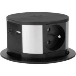 Bloc Multiprise Encastrable 3 Prises 16A + 2x USB Et Chargeur Induction - Otio