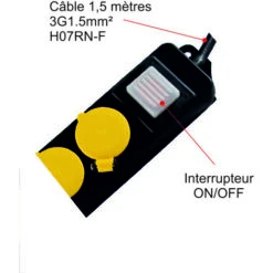 Bloc Multiprises 5 Prises 16A IP44 + Inter 2P+T - Garantie 2 Ans -Douille Soldes Boutiquec 36152541 3