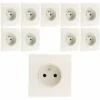 Lot De 10 Prises 2P+T 16A Borne-auto + Griffes Diwone Blanc - Diwone
