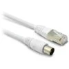 Câble TV Coaxial Et Ethernet Mâle/mâle RJ45 - 2 M - Blanc