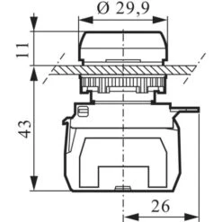 BACO L21AA01Q Bouton Poussoir à Pression Collerette Métal, Chromé Rouge 1 Pc(s) -Douille Soldes Boutiquec 5121756 3
