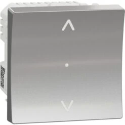 Wiser Unica Interrupteur Volet-roulant 4A Zigbee Alu Meca Seul, Schneider Electric, Ref. NU35030W