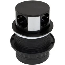 Emuca Multiconnecteur Vertikal Push 100, Peint En Noir, Acier Et Plastique, 1 Ut.