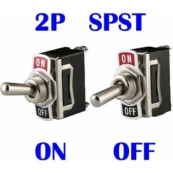 Interrupteur à Bascule 12V-24V-48V-110V/10A, SPST Métal Interrupteur à Levier, On/Off 2 Positions 2 Broches, Pour Voiture Tableau De Bord Lumière Fontainebleau Pack De 6, Noir 7 Interrupteur à Bascule 12V-24V-48V-110V/10A, SPST Métal Interrupteur à Levier, On/Off 2 Positions 2 Broches, Pour Voiture Tableau De Bord Lumière Fontainebleau Pack De 6, Noir -Douille Soldes Boutiquec 53106863 3