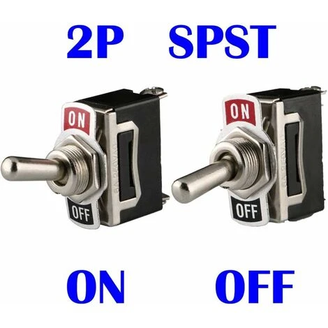 Interrupteur à Bascule 12V-24V-48V-110V/10A, SPST Métal Interrupteur à Levier, On/Off 2 Positions 2 Broches, Pour Voiture Tableau De Bord Lumière Fontainebleau Pack De 6, Noir 3 Interrupteur à Bascule 12V-24V-48V-110V/10A, SPST Métal Interrupteur à Levier, On/Off 2 Positions 2 Broches, Pour Voiture Tableau De Bord Lumière Fontainebleau Pack De 6, Noir – Image 3