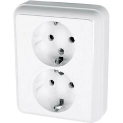 Blass Elektro Doppelsteckdose Unterputz Reinweiß