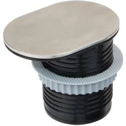 Emuca Tour De 1 Prise Avec 1 Port USB Vertikal Flat60, à Encastrer, Avec Couvercle, Type Schuko, Acier Et Plastique, Inox