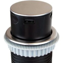 Emuca Tour De 2 Prises Avec 2 USB Vertikal Push60, à Encastrer, Escamotable, Avec Push, Type Schuko, Acier Et Plastique, Inox -Douille Soldes Boutiquec 54869150 3