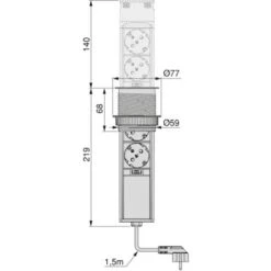 Emuca Tour De 2 Prises Avec 2 USB Vertikal Push60, à Encastrer, Escamotable, Avec Push, Type Schuko, Acier Et Plastique, Inox -Douille Soldes Boutiquec 54869150 4