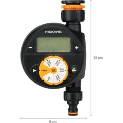 Fiskars Programmateur à 1 Sortie, Pour Toutes Les Tailles De Robinets Courantes, Écran LCD Facile à Lire, Taille Universelle, 380 G, Noir/Orange, 1054791 -Douille Soldes Boutiquec 54940260 3