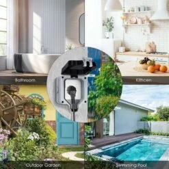 Prise Étanche IP66 Avec Interrupteur Et Boîte De Derivation Étanche, Prise Extérieure De Anti Poussière Prise Électriques Murale Pour Cuisine, Salle De Bain, Garage, Piscine Et Gardin -Douille Soldes Boutiquec 55030569 5